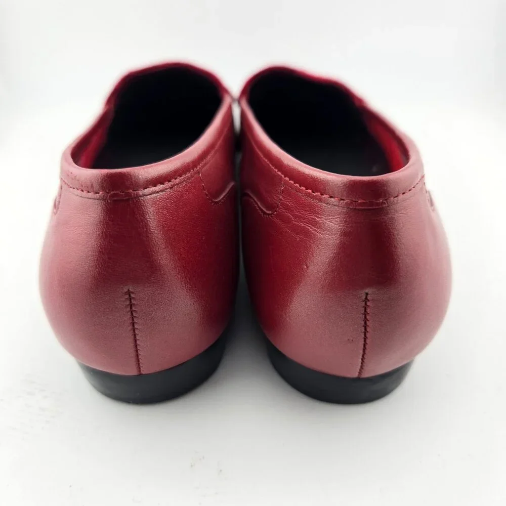 Enzo Angiolini red slip on square toed loafers - Picture 3 of 11